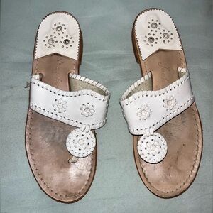Jack Rogers White Leather Sandals